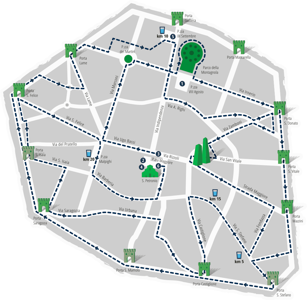 La mezza maratona di Bologna percorso